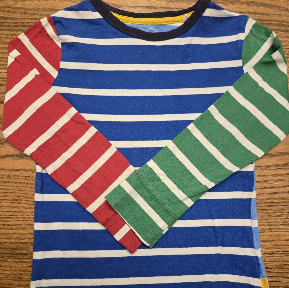 Little Bird Rainbow Striped Shirt - Size 6-7 Long Sleeve - Blue Green Red Colors